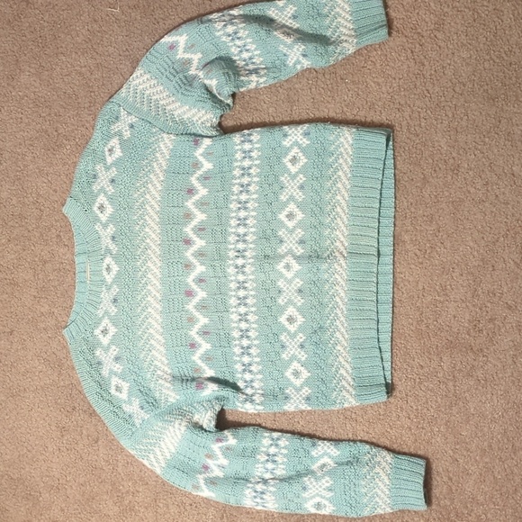 L.L. Bean Sweaters - L.L. Bean vintage light blue fair isle knit pullover ski sweater 💋